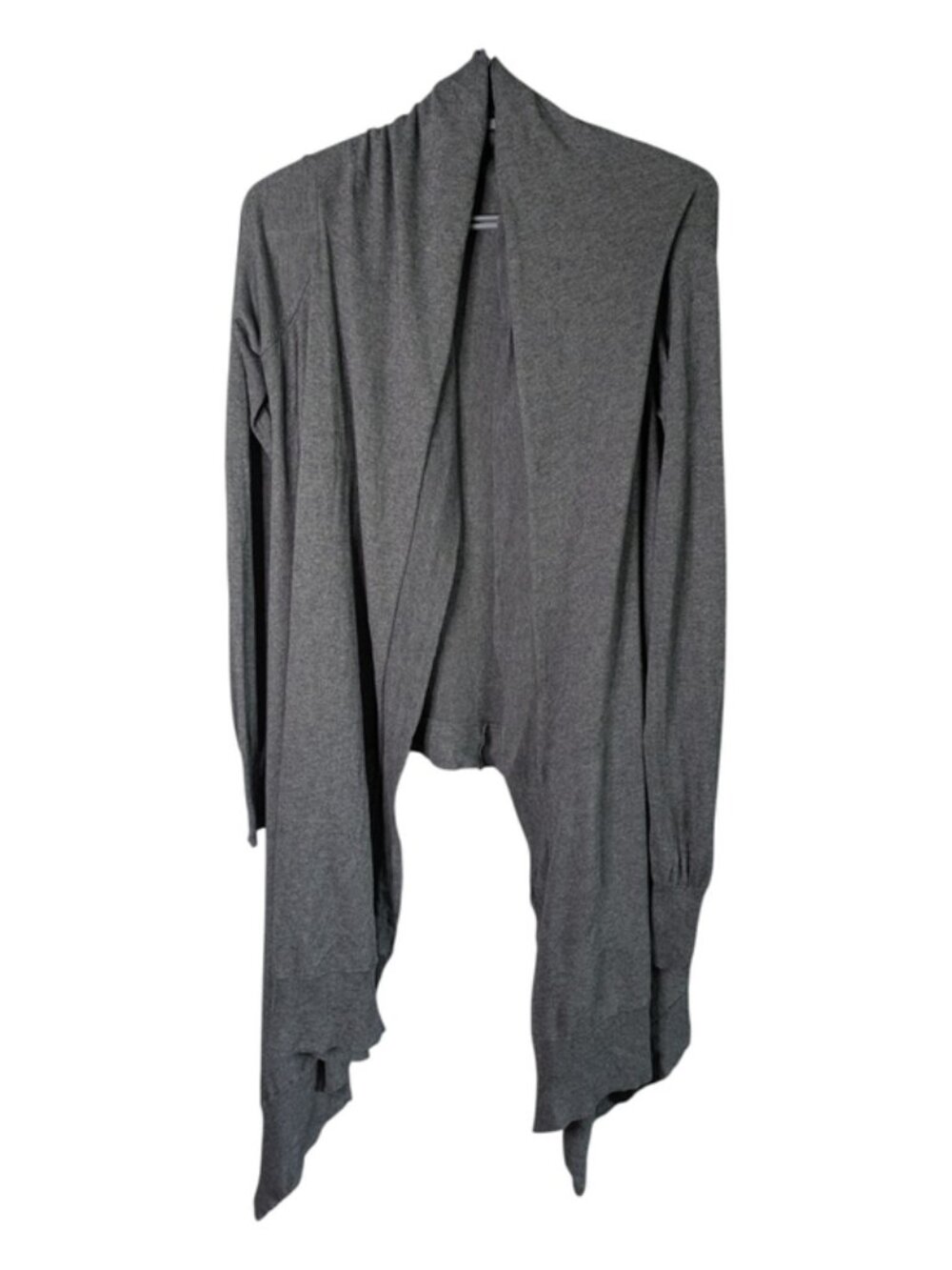 Talula Babaton Silk Cashmere Blend Draped Waterfall Cardigan - Heather Grey XS